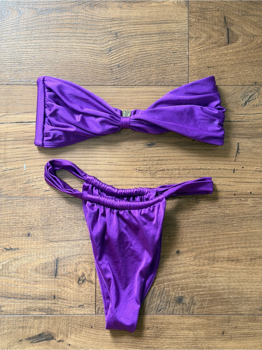 Hard Swimwear Amara Rosa Violette Purple Bandeau Bikini Set M